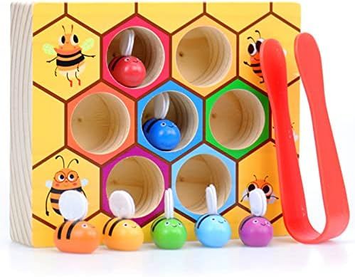 WOOD CITY Toddler Fine Motor Skills Toys,Bee to Hive Matching Game, Wooden Color Sorting Toy for ... | Amazon (US)