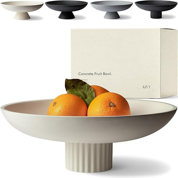KIVY Concrete Fruit Bowl for Kitchen Counter - Large Decorative Bowl for Home Decor - Modern Key ... | Amazon (US)