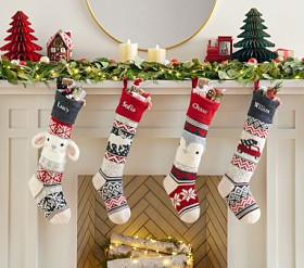 Natural Fair Isle Christmas Stocking Collection | Pottery Barn Kids