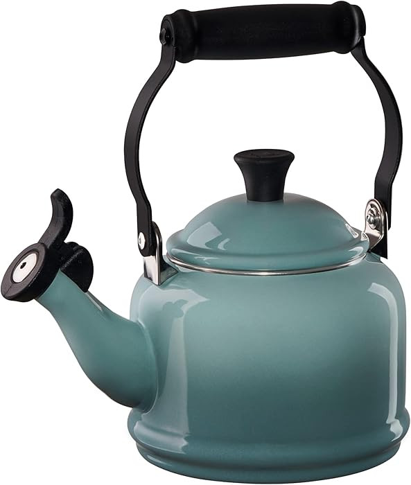 Le Creuset Enamel On Steel Demi Tea Kettle, 1.25 Quart, Sea Salt | Amazon (US)