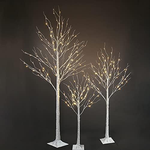 LIGHTSHARE 4 feet 6 feet and 8 Feet Birch Tree,Warm White, for Home,Pack of 3, Festival, Party, and  | Amazon (US)