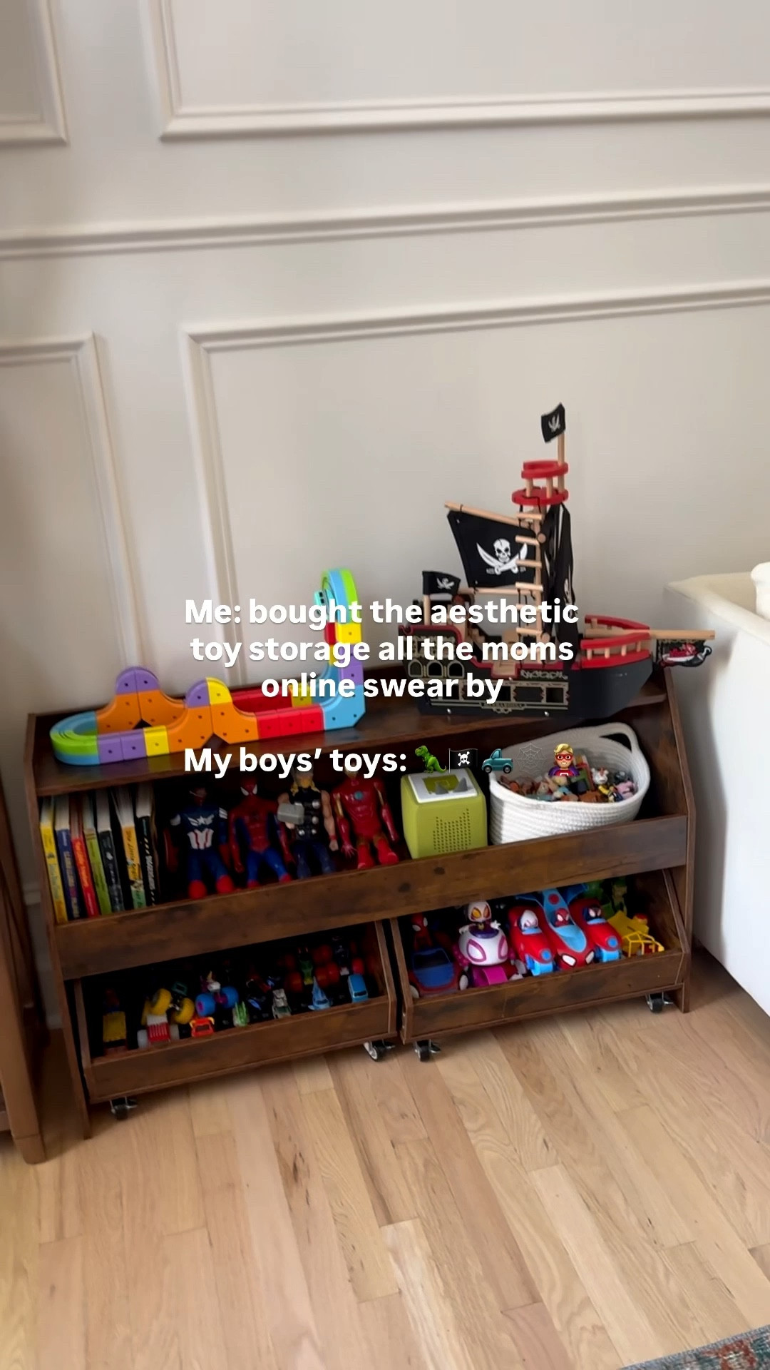 Toy storage toy shelf toy organization toddler toys wooden toy montessori toy shelf pirate ship disney cars monster trucks super hero

#LTKKids #LTKmomlife #LTKHome