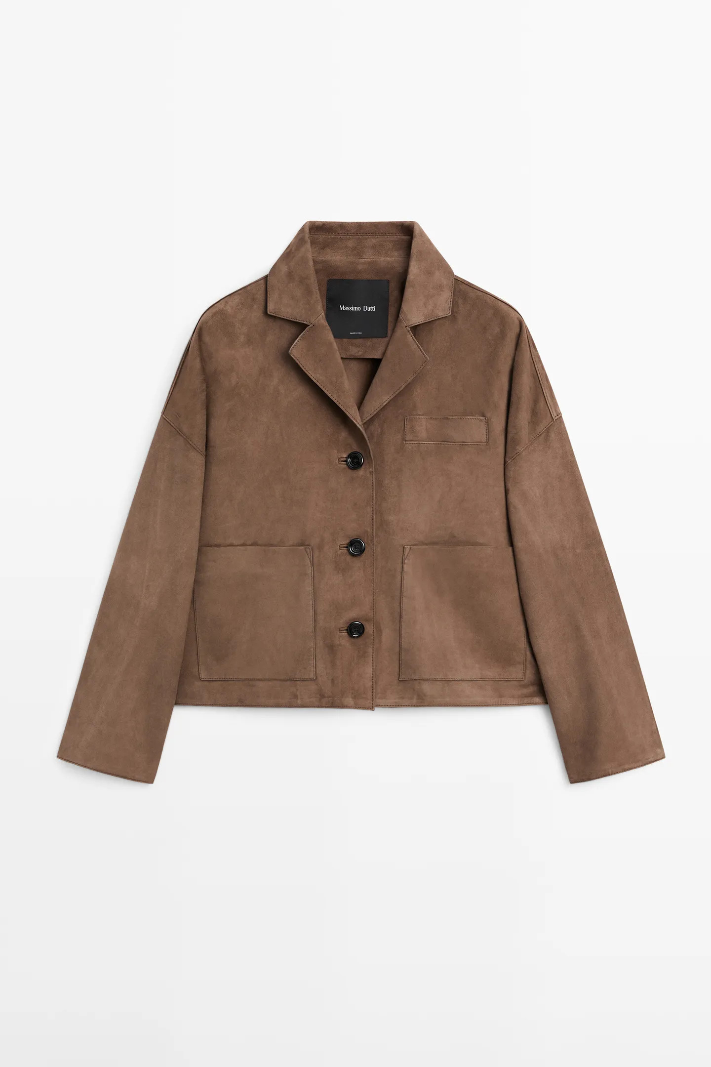 Fließende Jacke in Lederoptik mit Wildlederfinish | Massimo Dutti DE