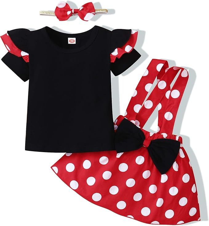 Newborn Baby Girl Clothes Toddler Short Sleeve Ruffle Romper Top Infant Skirt Set Little Girl Ove... | Amazon (US)