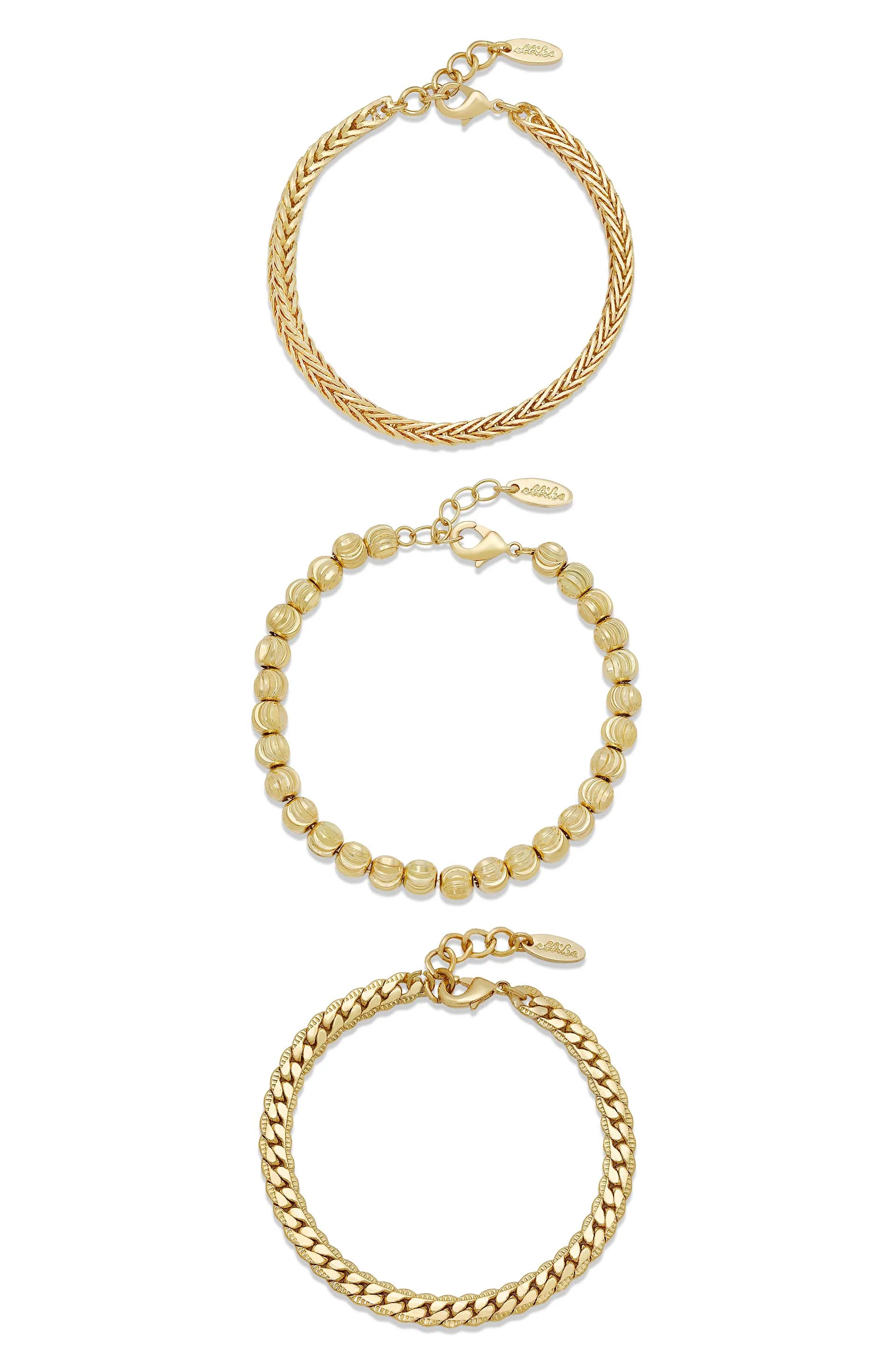 Classical 18k Gold Plated Trio Bracelet Set | Ettika