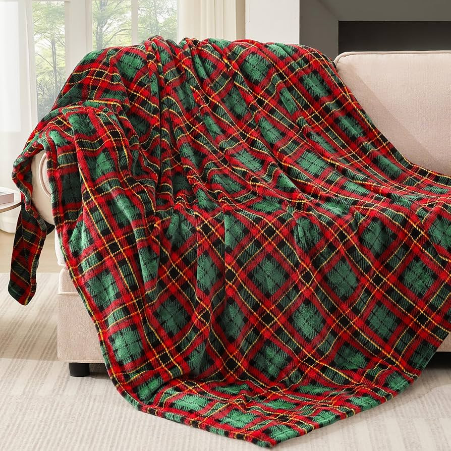 Touchat Fleece Throw Blankets, Buffalo Plaid Throw Blanket for Couch Sofa Bed, Soft Warm Fuzzy Co... | Amazon (US)