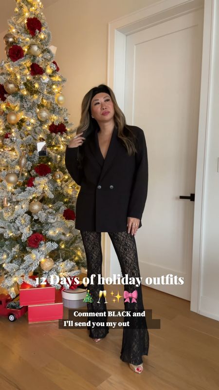 Holiday outfit, holiday ootn, holiday style, lace pants, black blazer. Size small, holiday style 

#LTKstyletip #LTKSeasonal #LTKHoliday