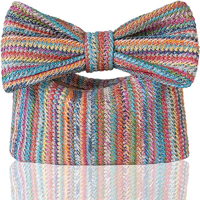 DUPAND Straw Bow purse Summer Clutch Purses for Women 2024 Straw Handbag Vacation Clutch for Beac... | Amazon (US)