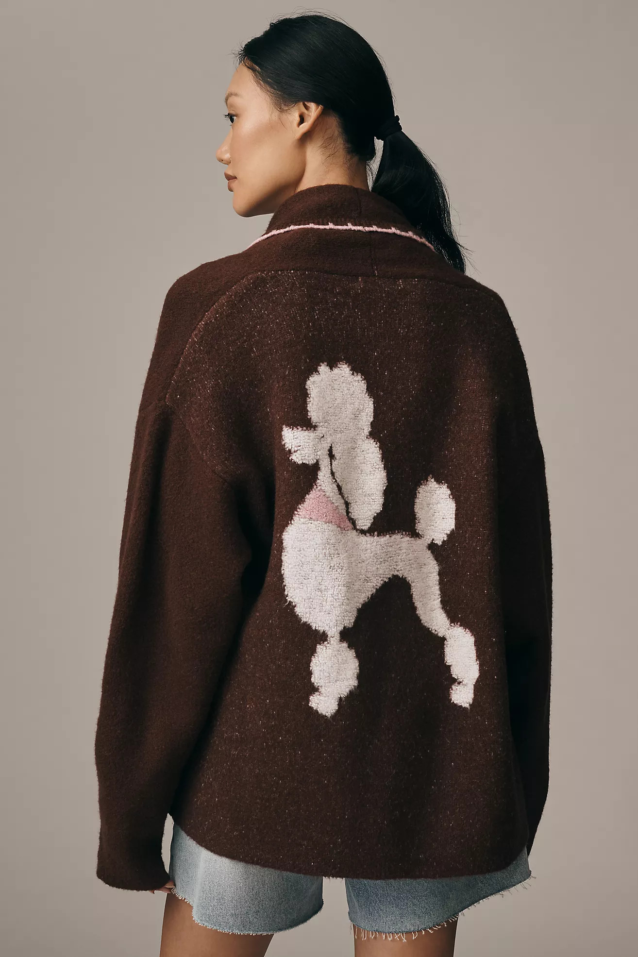 Flat White Mariel Longline Cardigan: Dog Icon Edition | Anthropologie (US)