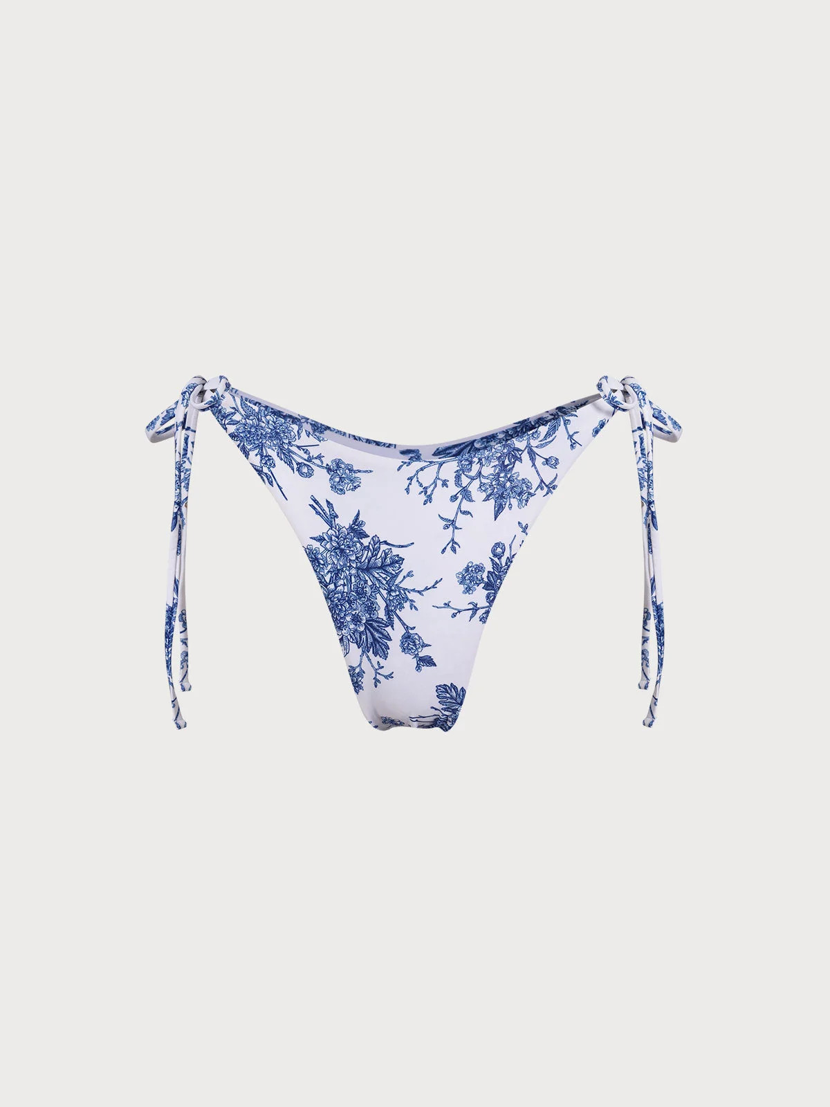 Floral Tie High Cut Leg Bikini Bottom & Reviews - Blue - Sustainable Bikinis | BERLOOK | BERLOOK