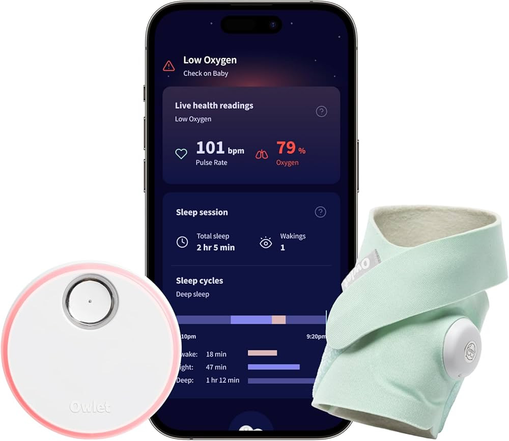 Owlet Dream Sock® - FDA-Cleared Smart Baby Monitor - Track Live Pulse (Heart) Rate, Oxygen in In... | Amazon (US)