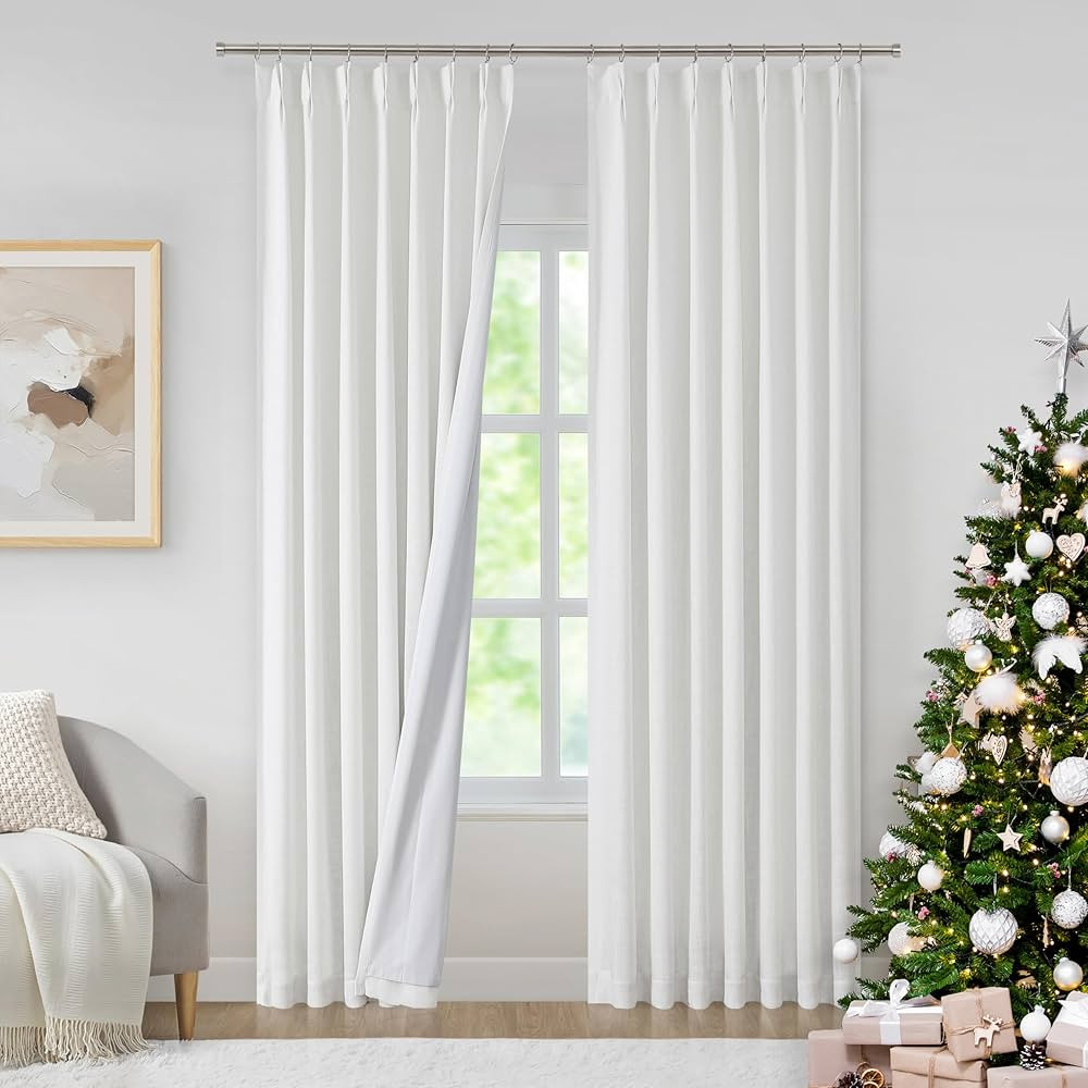 WEST LAKE White Bailey Pinch Pleated Blackout Curtains 84 Inches Length for Bedroom,Luxury Textur... | Amazon (US)