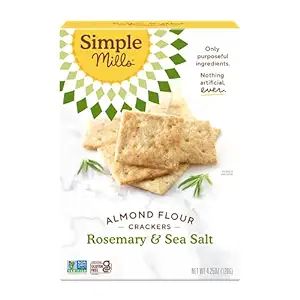 Simple Mills Almond Flour Crackers, Rosemary & Sea Salt - Gluten Free, Vegan, Healthy Snacks, 4.2... | Amazon (US)