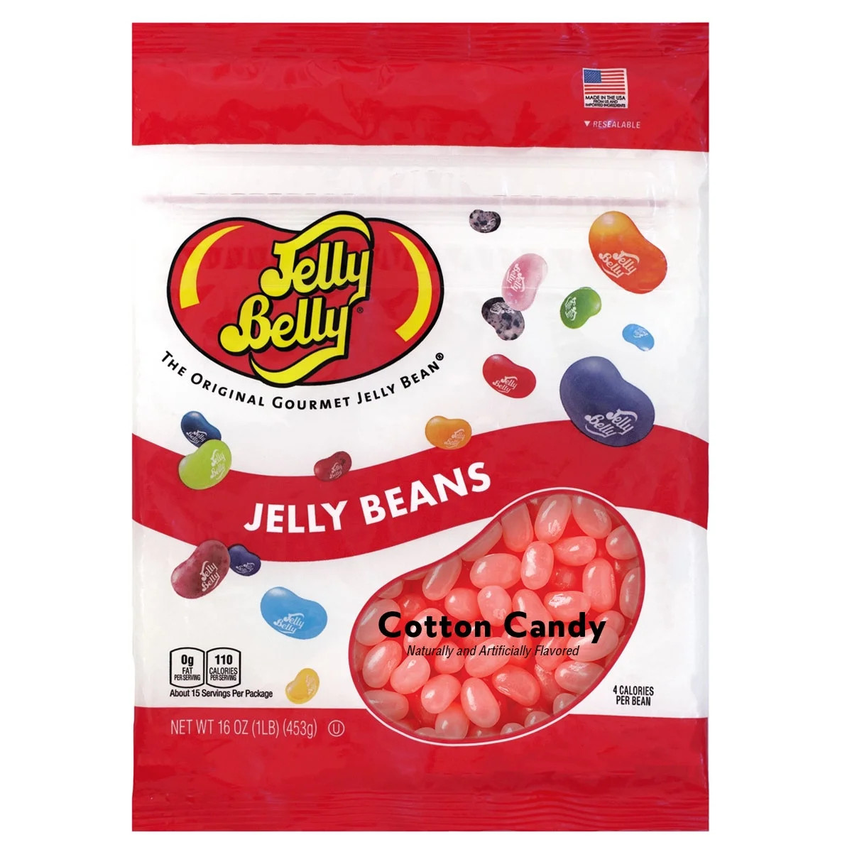 Jelly Belly Cotton Candy Jelly Beans - 1 Pound (16 Ounces), Cotton Candy Flavor, Resealable Bag | Walmart (US)