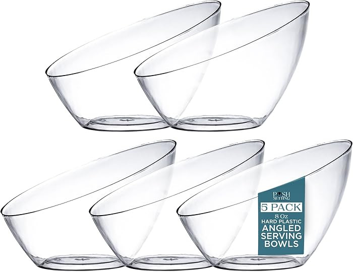 Posh Setting Clear Serving Bowls Small Hard Plastic Candy Bowl for Weddings, Buffet, Offices, Dis... | Amazon (US)