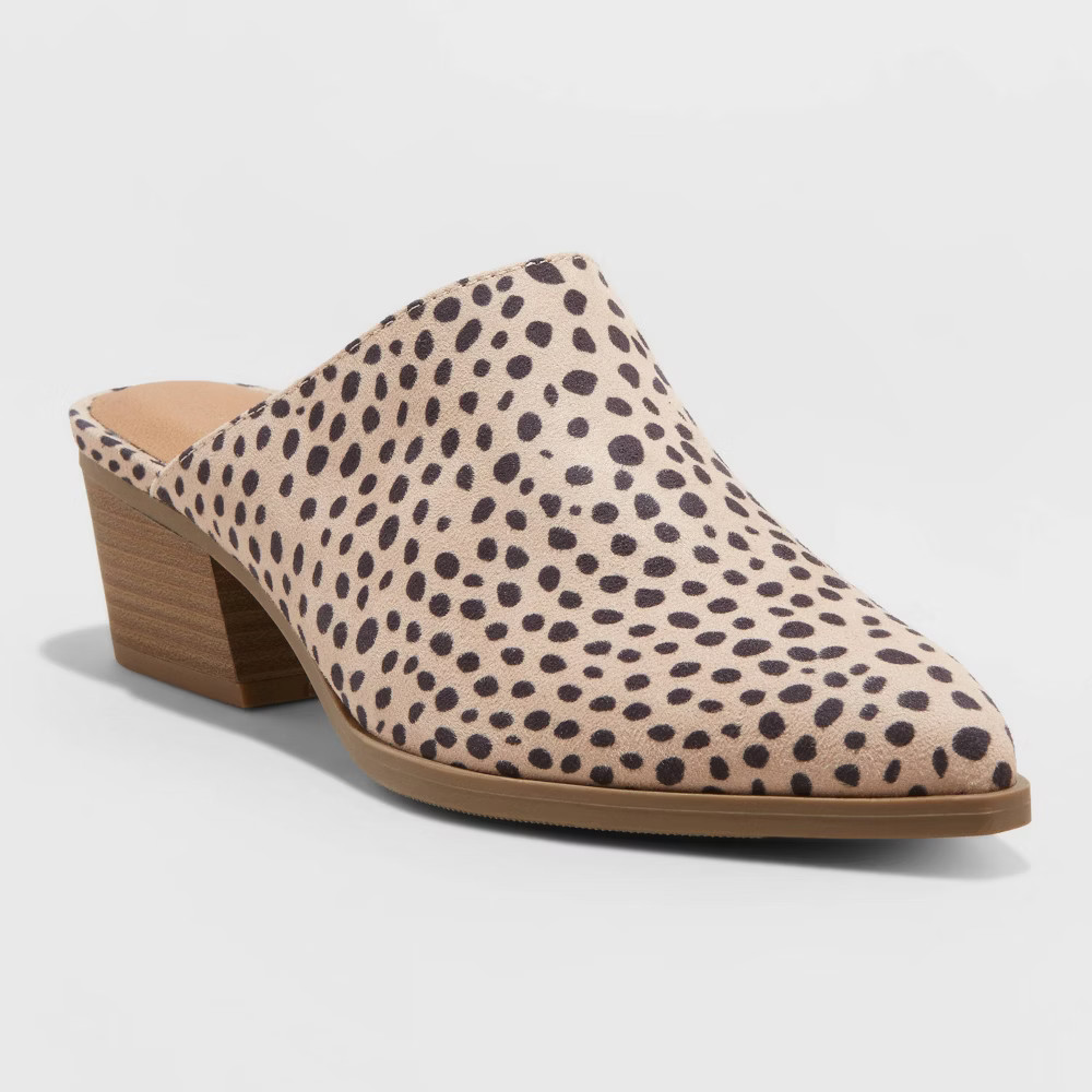 Women's Tobi Leopard Print Heeled Mules - Universal Thread™ | Target