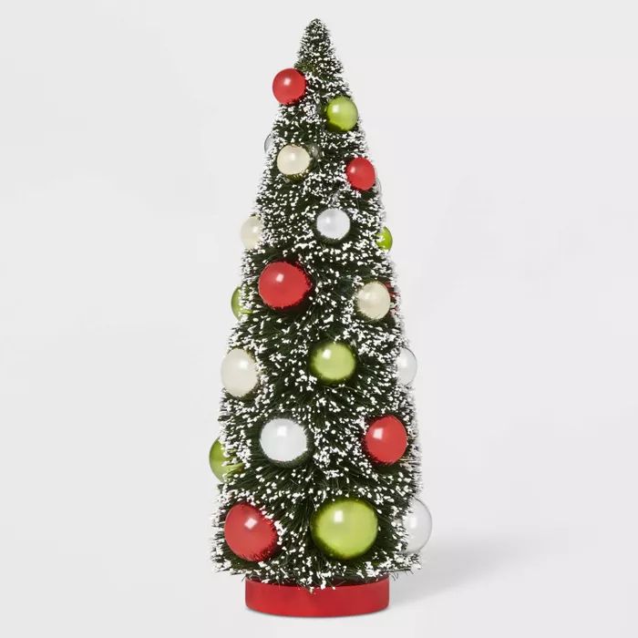 12in x 4.75in Bottle Brush Ornament Tree Retro Green/Red - Wondershop™ | Target