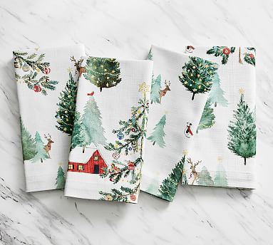 Christmas in the Country Cotton Napkins - Set of 4 | Pottery Barn (US)