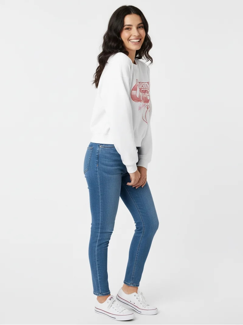 Cherry Coke Women's Cropped Boxy Graphic Sweatshirt, Sizes XXS-XXL | Walmart (US)