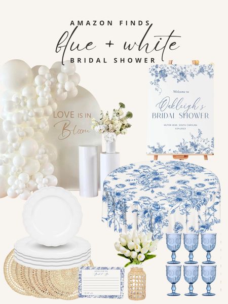 Blue and white bridal shower theme decor all from Amazon 💙🤍

Bridal shower decor, Amazon finds, something blue, balloon arch

#LTKparties #LTKfindsunder50 #LTKwedding