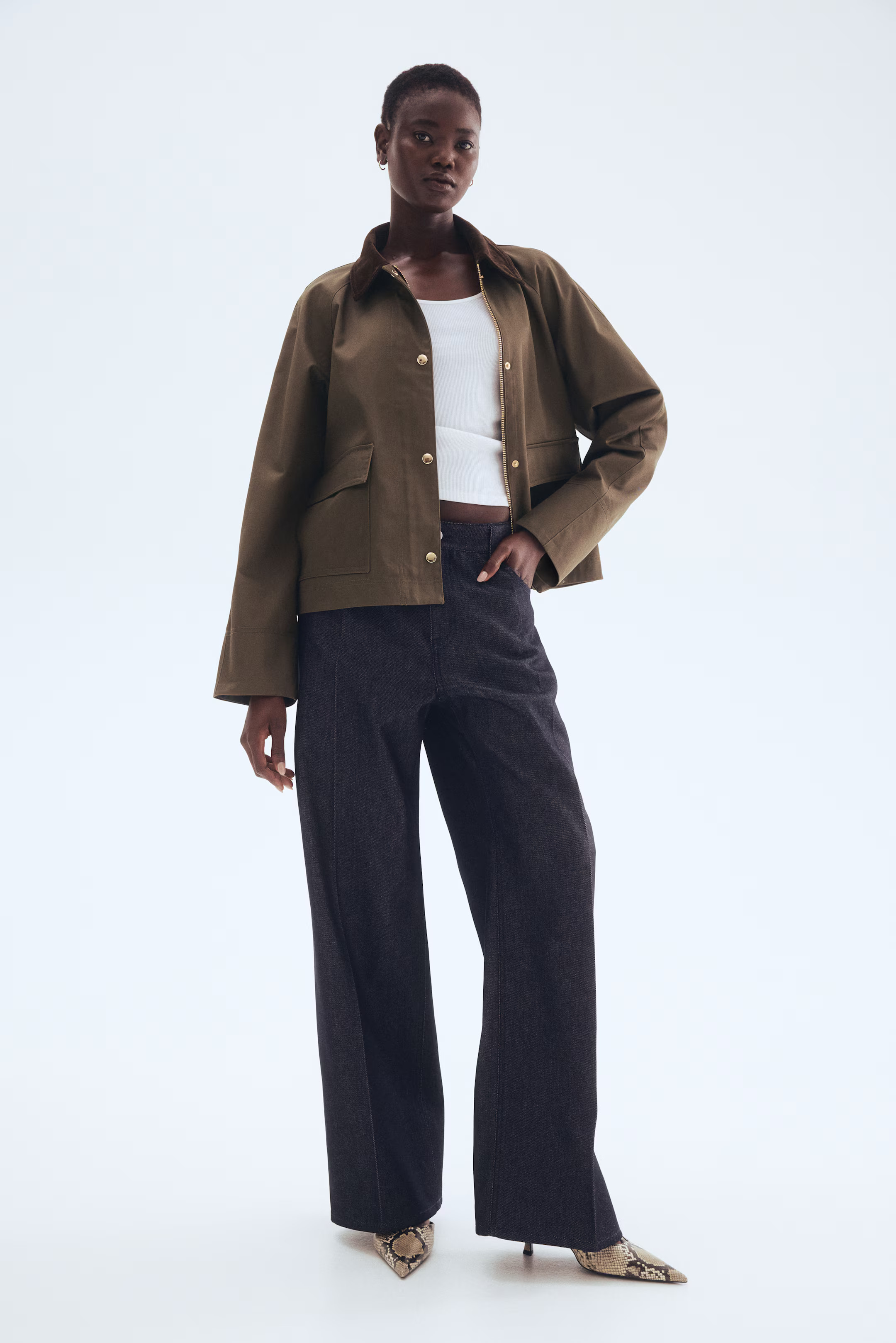 Jacket with Corduroy Collar | H&M (US + CA)