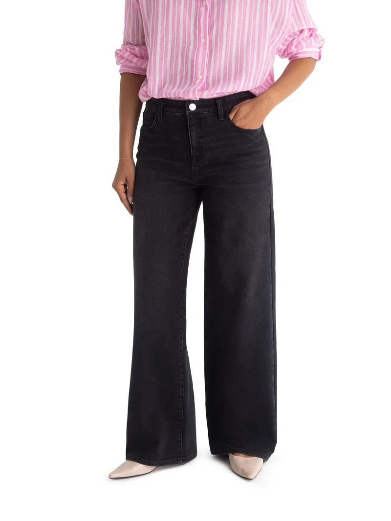 Jordache Women's High Rise Wide Leg Jeans, Sizes 2-22 | Walmart (US)