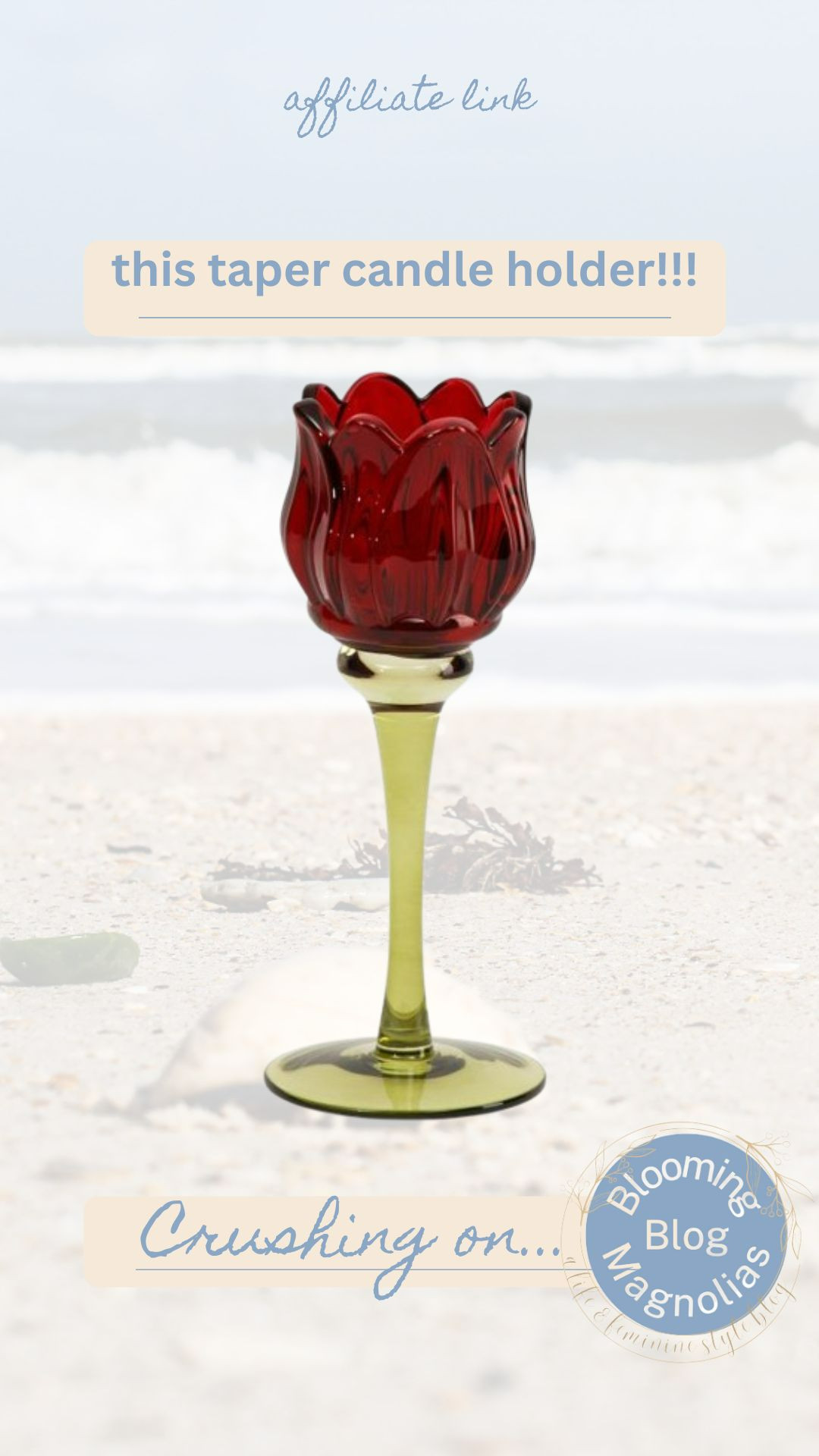 Isn't this tulip taper candle holder stunning? And a steal!!!!