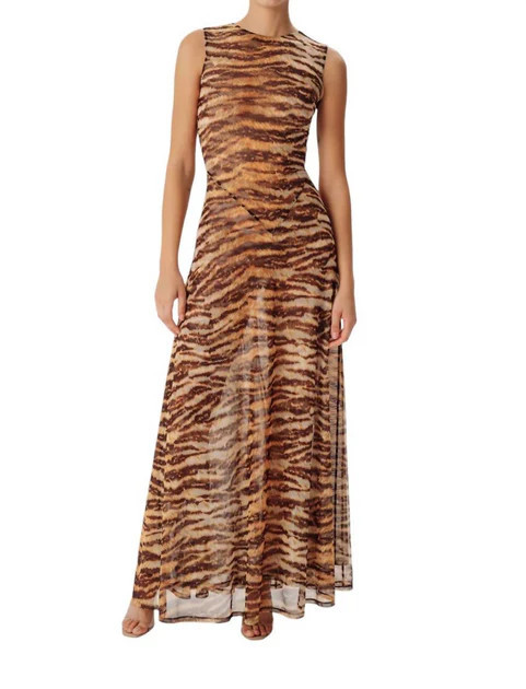 Uzina Mesh Dress In Animal Print | Shop Simon