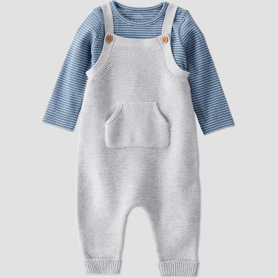 Little Planet By Carter's Organic Baby Boys' 2pc Sweater Overalls Set - Blue | Target