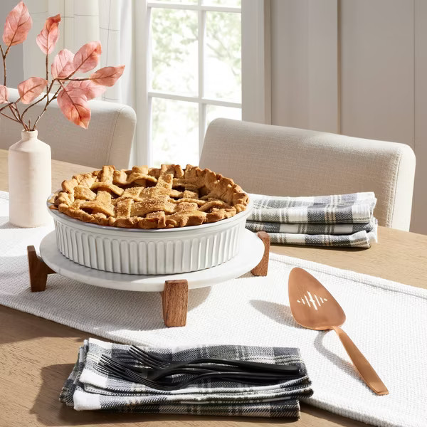 12.5" Marble & Wood Footed Trivet White/Gray - Hearth & Hand™ with Magnolia | Target