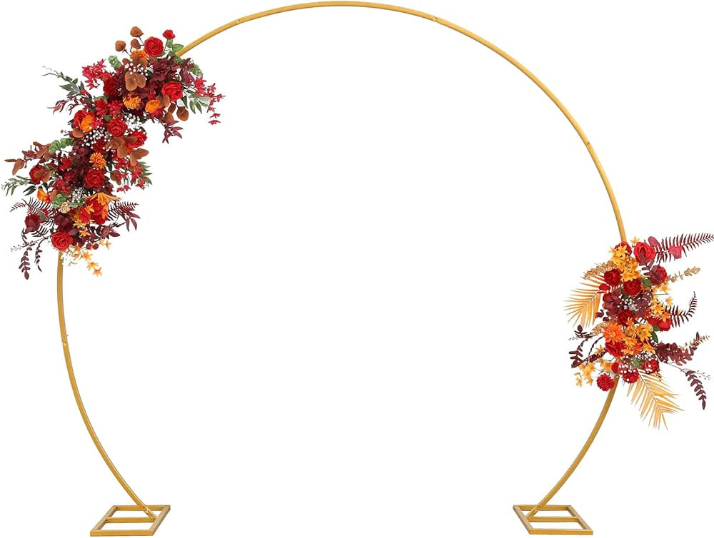 8ft Balloon Arch Stand,Round Backdrop Stand,Golden Circle Wedding Arch Frame for Wedding,Valentin... | Amazon (US)