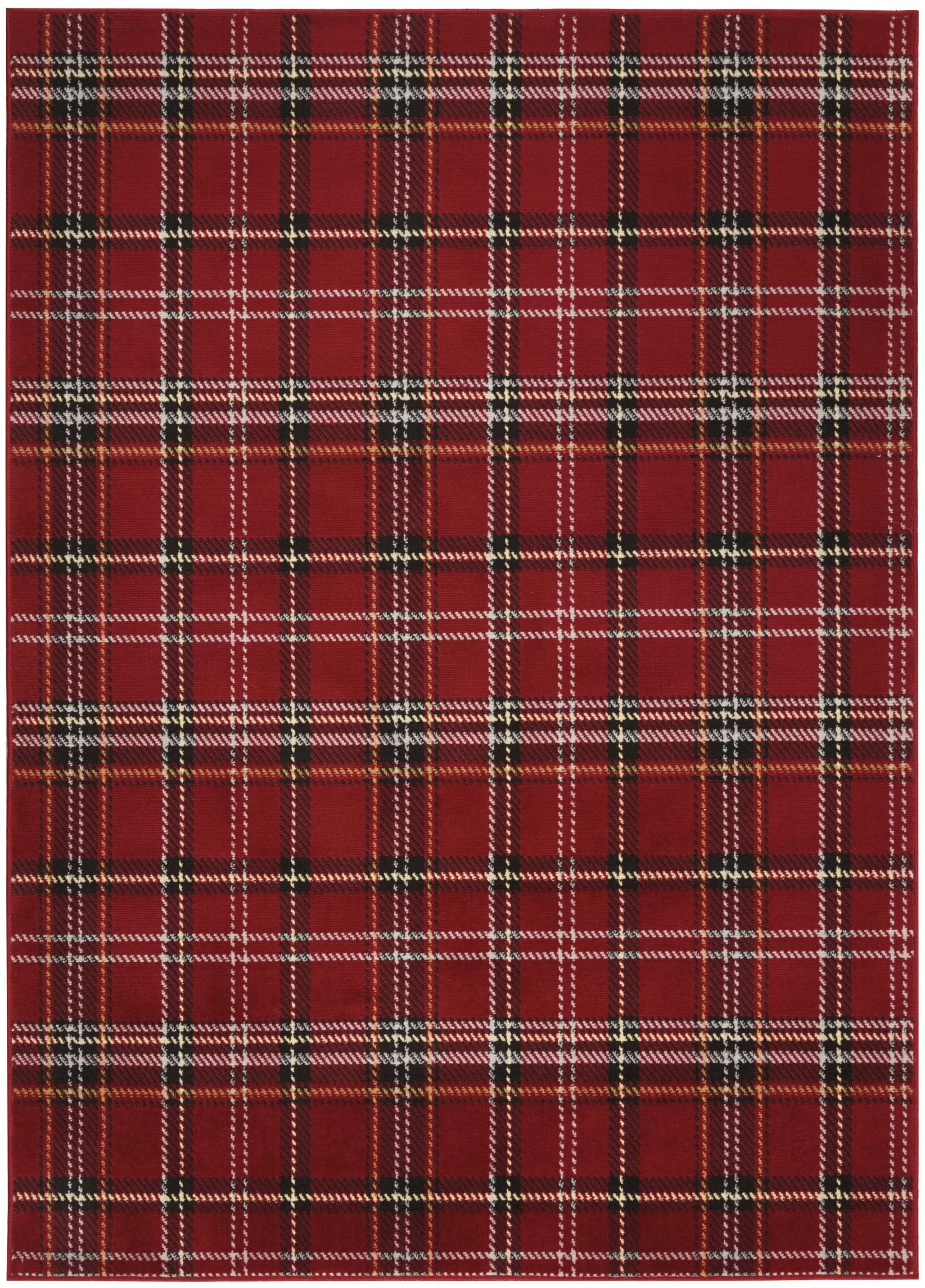 Red Farmhouse Plaid Area Rug by Pinewood Grove - Walmart.com | Walmart (US)