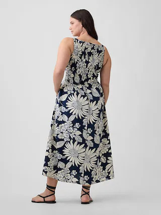 Smocked Boatneck Maxi Dress | Gap Factory