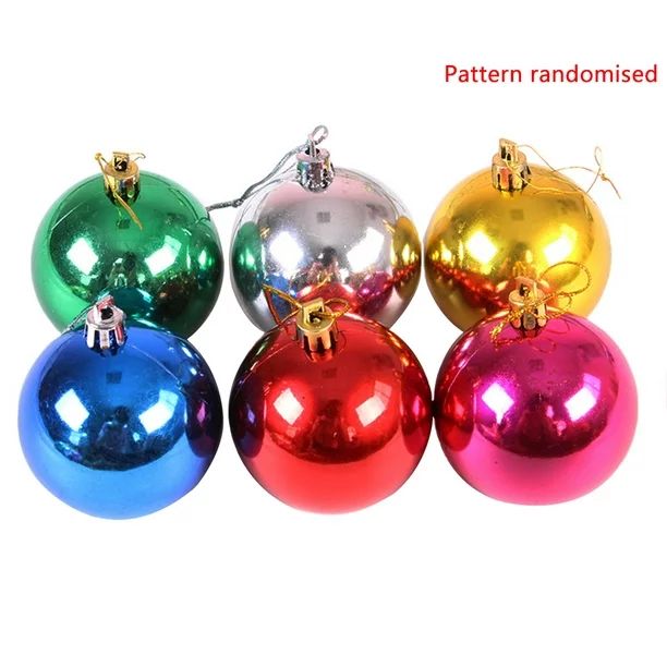 6pcs/set Christmas Balls Ornament Colorful Xmas Tree Decor Garden Decoration Bauble Random Color ... | Walmart (US)