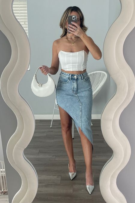 Denim maxi skirt with cutout side. So flattering and under $30! Has a little stretch. White corset top fits TTS. Wearing XS in both top and skirt. // Shein outfit / white tube top / denim midi skirt / revolve clothing / white purse / white handbag 





































#amazon
#amazonprime #amazonfashion #amazongifts #amazonfinds #amazonu der50 #amazondupe amazon prime, amazon beauty, amazon finds, amazon fashion, amazon dupe, amazon deals, amazon best sellers
#fashion
zara, zarastyle, #hmxme, urban outfitters, #ltkeurope, Vsco girl, forever 21, H&M, ASOS, Zara top, Zara women, Zara style, revolve, revolve shoes, revolve dress, revolve tops, free people, Anthropologie, hm, revolve swim, revolve swimwear 
Summer outfit, y2k, urban outfitters, California style, Zara women, Zara style, H&M, hm style, ootd, Zara top, trendy outfit, 
#handbags
Handbags under 100, handbag sale, handbag dupe, handbags under 50, handbag crossbody, knockoff designer bag, summer handbag, designer dupes, 
#shein
shein tops / shein dress / shein swimsuit, shein sheinbikinioutfits, shein jeans, shein sweater, shein bikini, #sheinofficial #sheinsummer #sheinfall / shein dresses Shein dupe, shein finds, shein coupon code / shein shoes / shein sandals / shein dupes, Shein tops, Shein dress, Shein sundress, Shein swim, Shein outfit, designer dupe / Shein bag
sale alert,  #savevssplurge save vs splurge, sale alert, deal of the day, dupe, on sale, clearance, sale under $50, sale under $20, sale items, sale under $10

#LTKeurope #LTKFind #LTKunder50