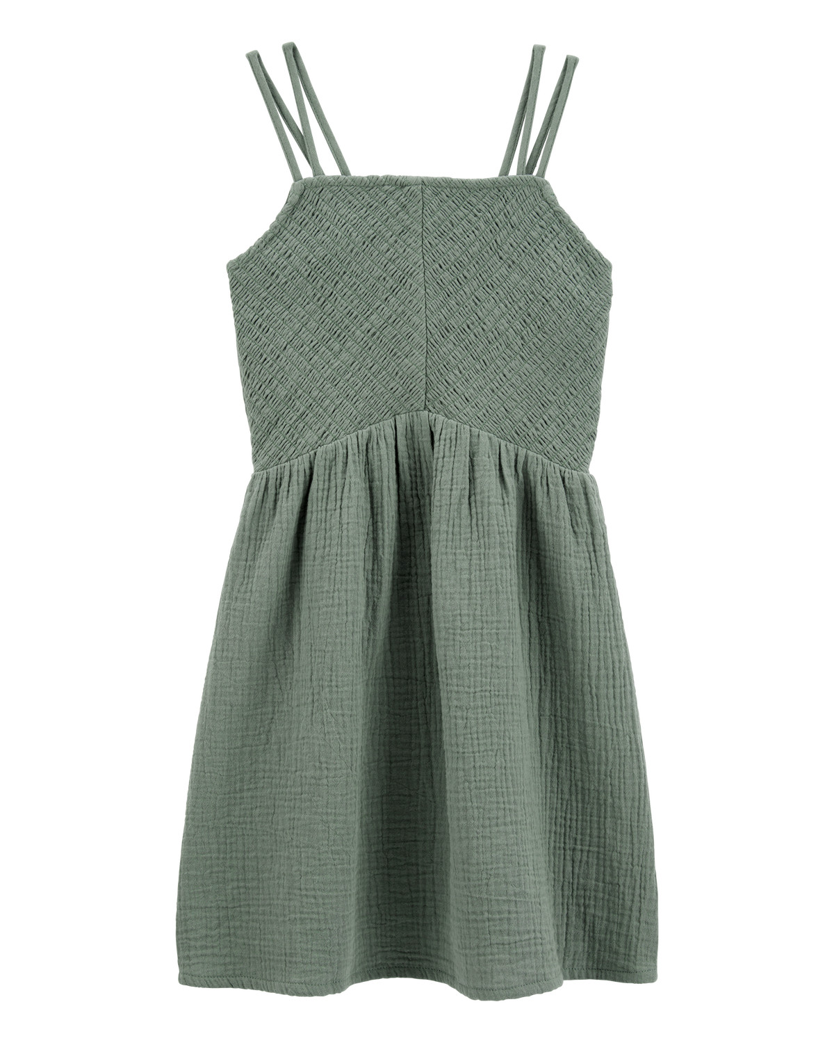 Kid Smocked Gauze Dress - Green - OshKosh | Carter's | Carter's Inc