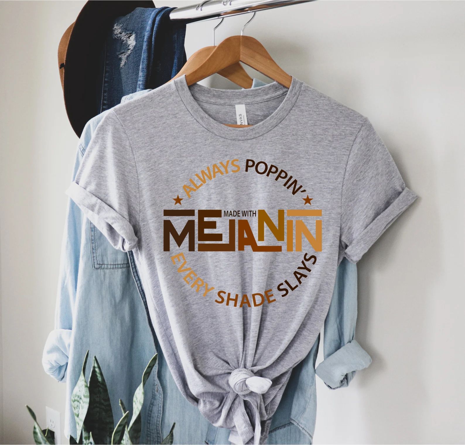 Melanin Shirt, Made With Melanin Always Poppin' Every Shade Slays, Human Rights Shirt, Many Shade... | Etsy (US)