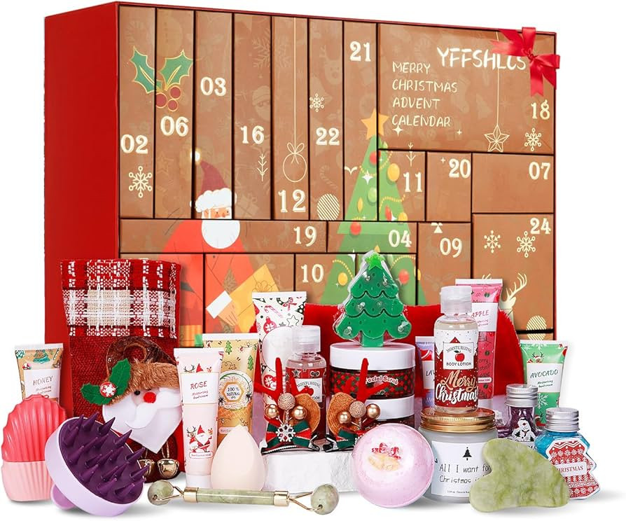 Advent Calendar 2025, 24 Days of Beauty Advent Calendar, Bath Gifts Sets for Women, Countdown Cal... | Amazon (US)