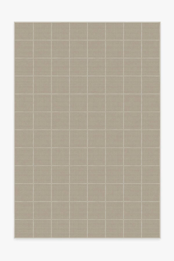 Vista Grid Dove Grey Rug | Ruggable