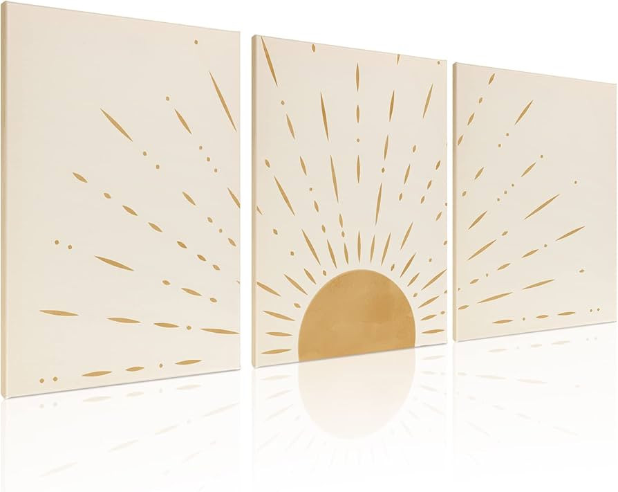 puthiac Boho Minimalist Wall Art - Framed Canvas Prints - Perfect for Modern and Neutral Home Dec... | Amazon (US)