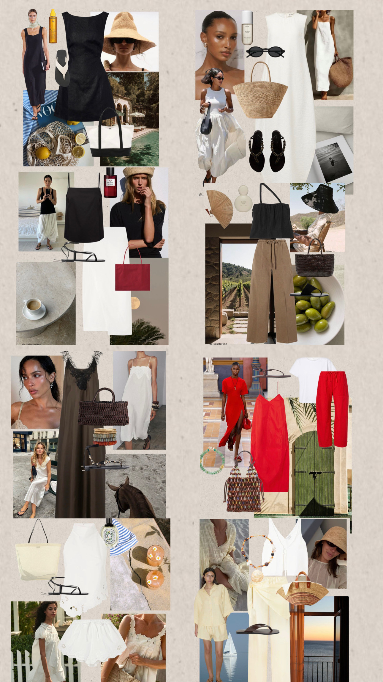 8 outfits for the heatwave ☀️ 8 shoppable edits to save for when you need some hot weather outfit inspo.

📌 Summer holiday, heatwave & Euro Summer outfit inspo is dominating my Pinterest board at the moment. 

Loose layers, breathable fabrics and whether you prefer to wear less or more practical, I hope that you find some useful looks. 

When it’s really hot there are days I still need to get dressed & when this is the case  I am wearing linen, 100% cotton, white, black or neutral colours. Flip flops, thong sandals or minimal footwear. 

I’m sure most of us can agree that no jeans are allowed when it’s this hot. A maxi dress can be a great option if you’re not a fan of shorts or a mini, I’m keeping my arms bare and my hottest accessory is a hand held fan & sun screen + My favourite activity is hiding from the direct sun ☀️  

 