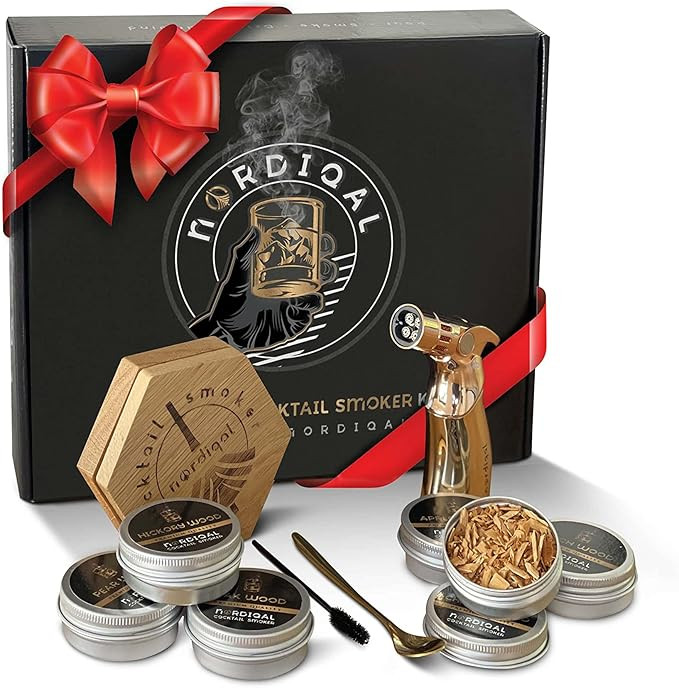 NORDIQAL Cocktail Smoker Kit with Torch, 6 Wood Chip Flavors for Whiskey and Bourbon (Butane Not ... | Amazon (US)