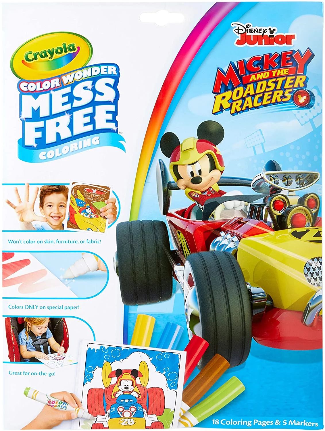 Crayola Mess Free Mickey Mouse Roadster Racers Color Wonder Pad and Markers, 1 Count | Walmart (US)