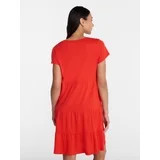 Time and Tru Women's Tiered Cotton Mini Dress with Short Sleeves, Sizes XS-XXXL | Walmart (US)
