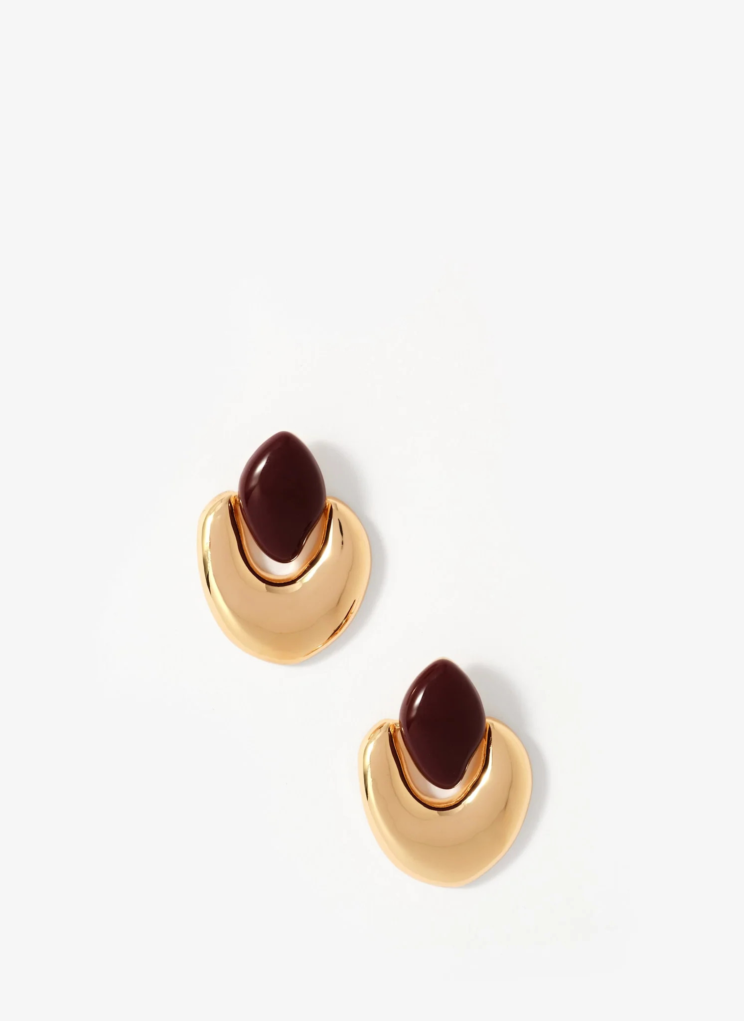 Gold Tone Stone Detail Earrings | Mint Velvet