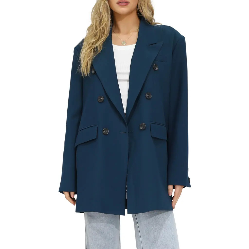 Belle & Bloom Found in the Wild Blazer in Dark Blue at Nordstrom, Size Medium | Nordstrom