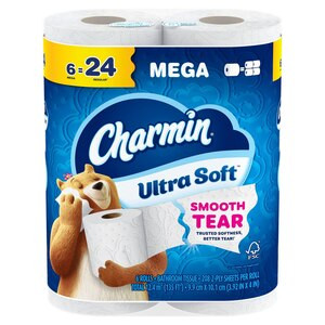 Charmin Ultra Soft Toilet Paper, 6 Mega Rolls | CVS Health