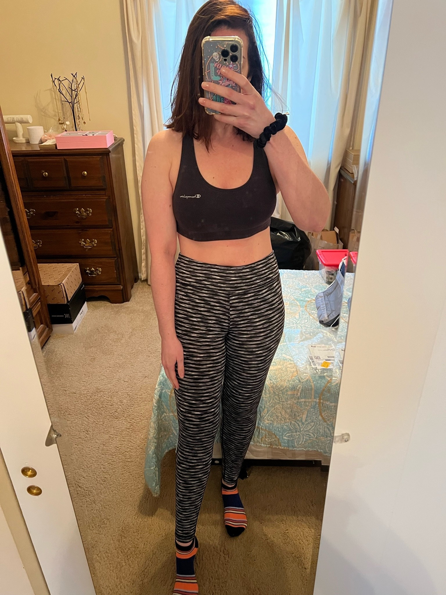 Black sports bra (m). Black and white striped workout leggings (s). #sportsbra #blacksportsbra #leggings #workoutleggings #stripedleggings #blackleggings #fitnessgear #activewear

#LTKootd #LTKfitnessgoals #LTKActive