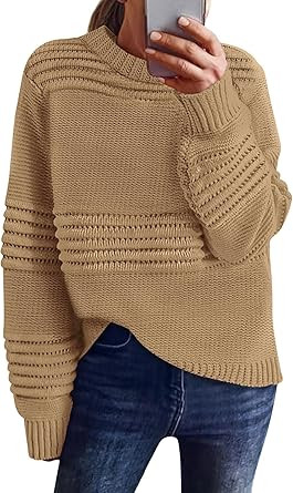 LILLUSORY Women's Fall Fashion Knit Long Sleeve Top Crew Neck Crochet Y2k Hollow Out Pullover Swe... | Amazon (US)
