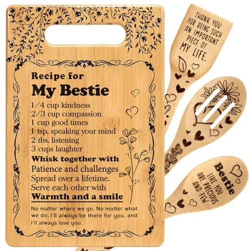To My Bestie Gifts for Friendship Gifts for Women Friends Birthday Christmas Gifts Ideas for BFF Bestie Soul Sister Bestie Gifts for Women Friend BFF Gifts Best Friend Cutting Boards for the Kitchen | Amazon (US)